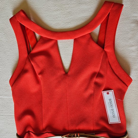 NWT Bisou Bisou Michele Bohbot Sleeveless knee length dress in Tangerine, sz. 4 - Picture 5 of 11
